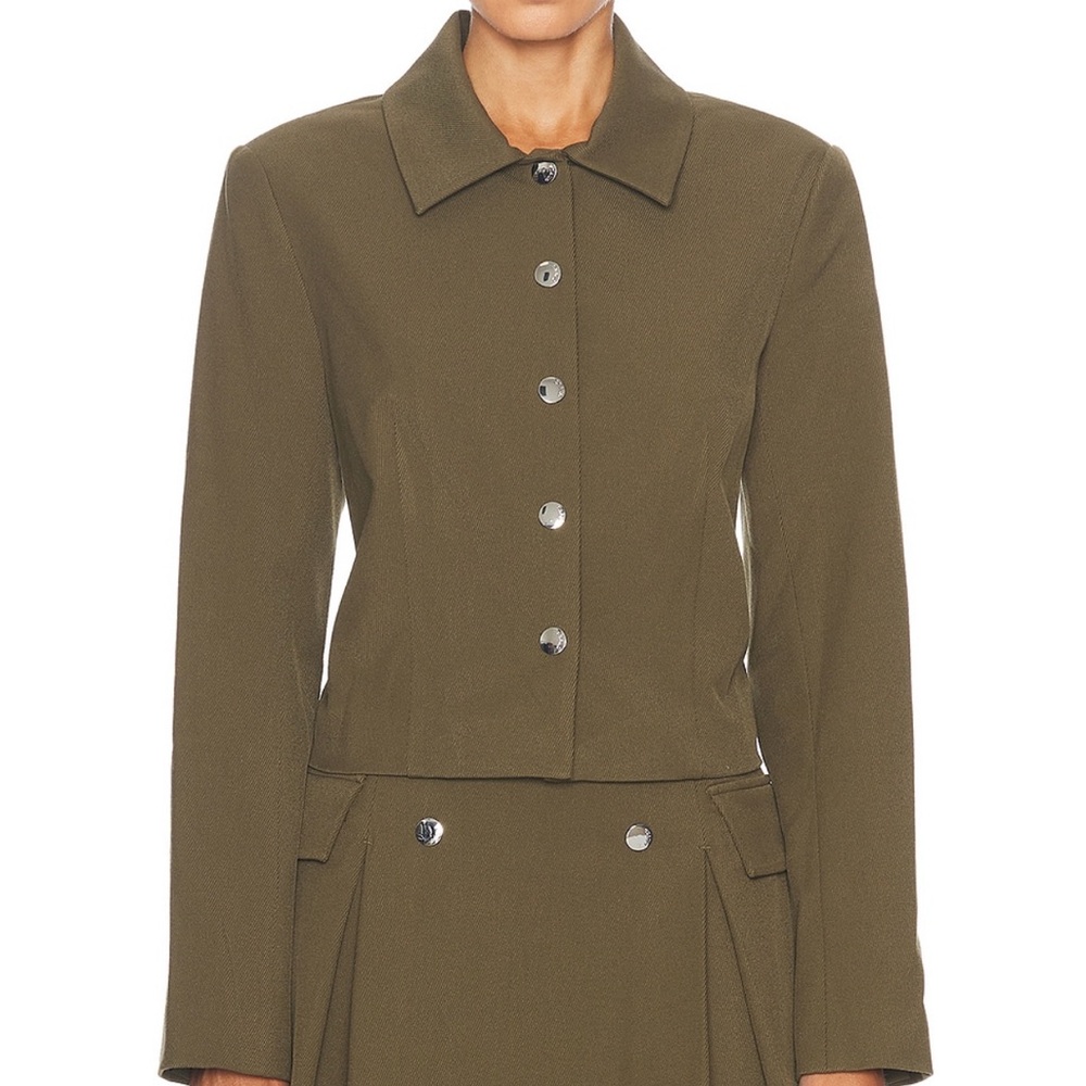 Staud Marino Jacket in Olive Green size small